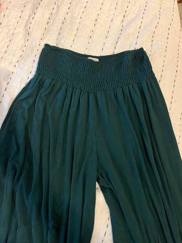 Earthbound dark green flowy pants