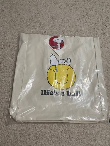 Urban Outfitters Peanuts Snoopy Life's A Ball Tote Bag NWT