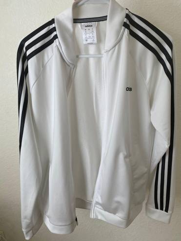 Adidas Black And White Striped Jacket