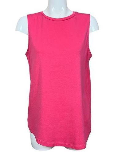 J.Jill  Pink Perfect Pima Cotton  Shirttail Sleeveless Tee Medium