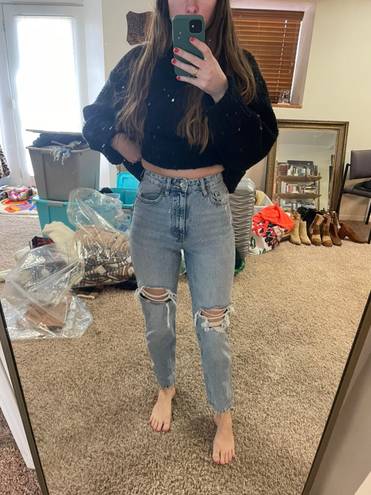 ZARA Ripped Mom Jeans 4