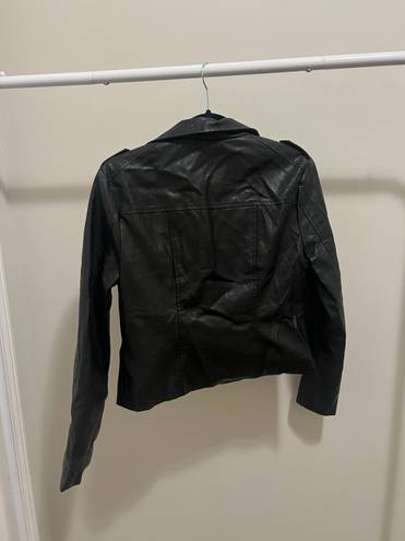 Aakaa Faux Black Leather Jacket