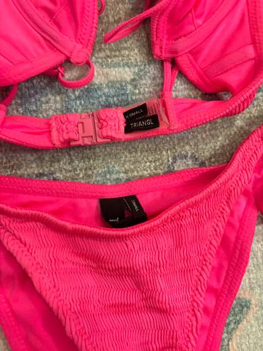 Triangl Pink Textured Bikini