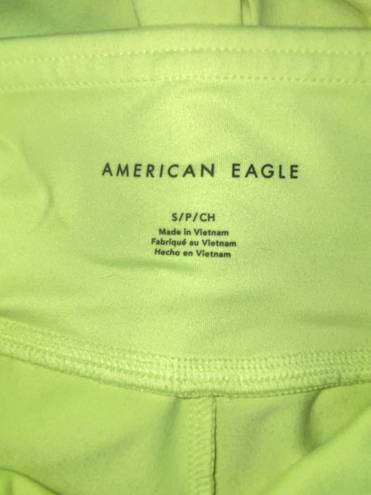 American Eagle Women's Small Neon Yellow Biker Shorts Stretch Barbie 7" Inseam