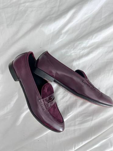 Rag and Bone Dina leather penny loafers in burgundy Bordeaux color 