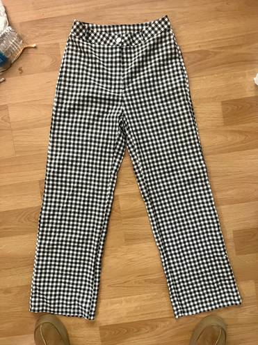 Gingham Black And White Pants Size M