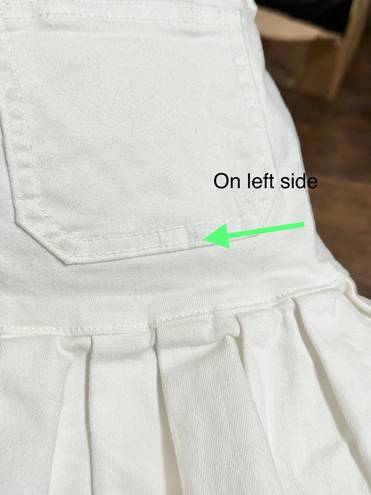 I am gia white denim pleated mini schoolgirl skirt