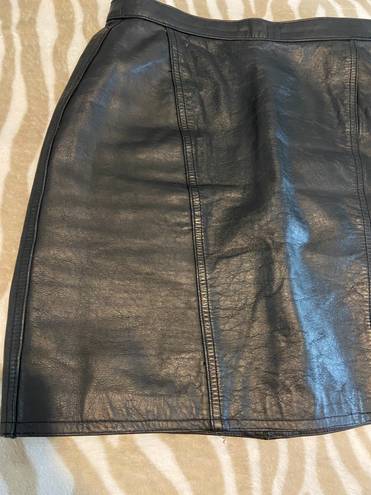 Winlit Black Leather Skirt