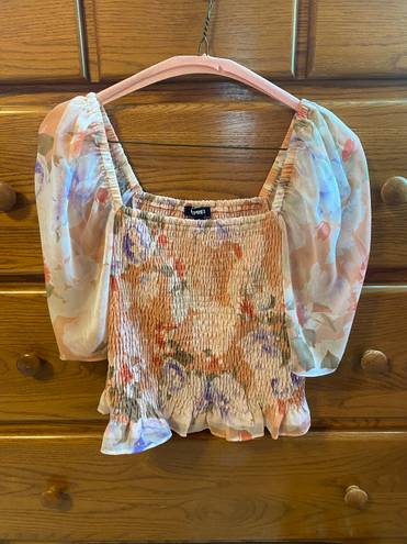 EXPRESS Floral Mesh Top