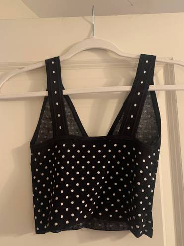 ZARA polka dot knit tank crop top