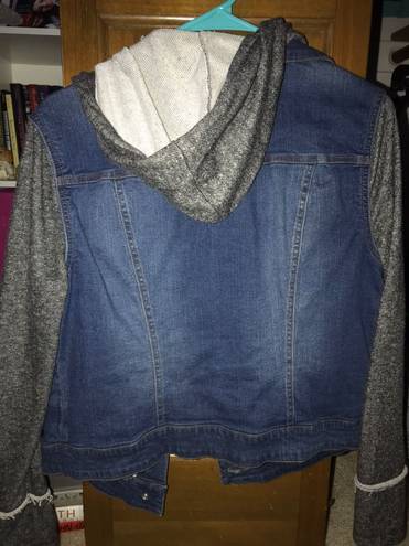 Mossimo Supply Co A Jean Jacket Sweater With A Hoodie