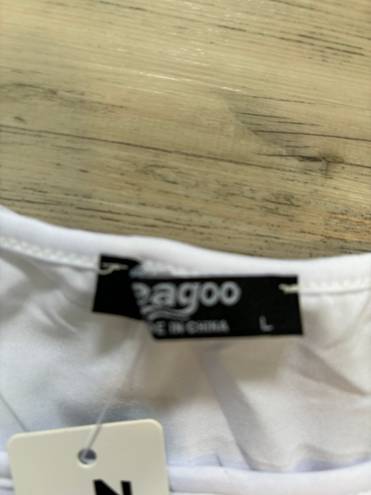 Zeagoo NWT white blouse, Large, lightly lined, pit to pit is 23, length is 26