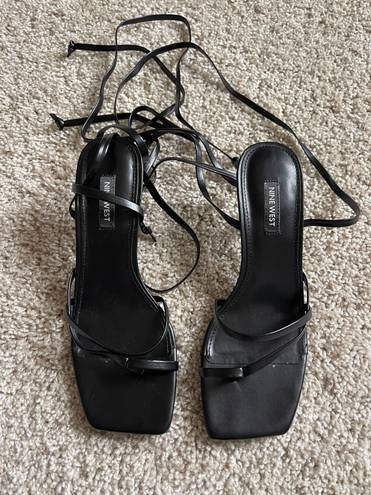 Nine West Black Strappy Heels