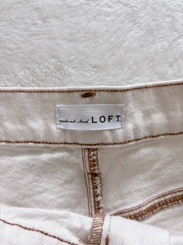 The Loft  White Denim Shorts