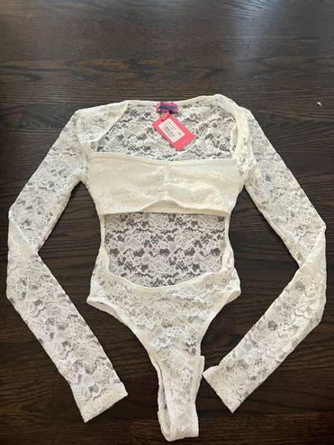 Edikted Sheer Lace Two Piece Bodysuit