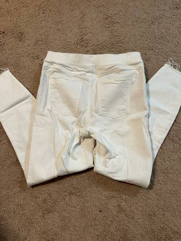 Spanx White Distressed Skinny Jeans