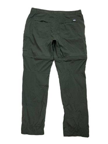 *REI Relaxed Fit Convertible Outdoor Womens Pant Size 14 Dark Green Hiking Trail