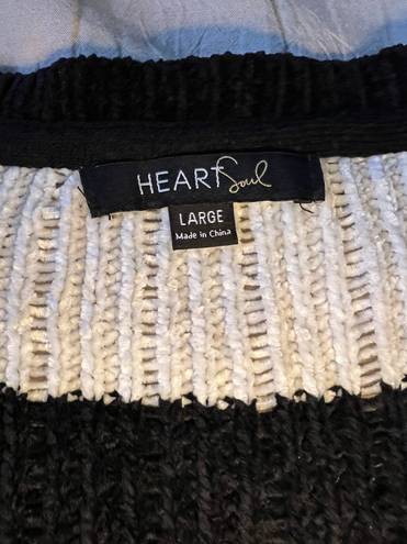 Heart soul Black And White Striped Knit Sweater