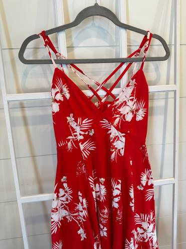 Socialite Red Floral Dress