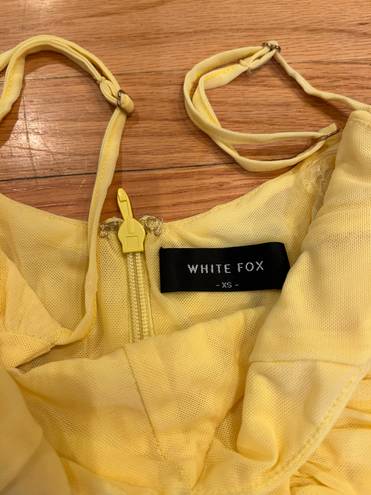 White Fox Boutique Yellow Ruched Dress