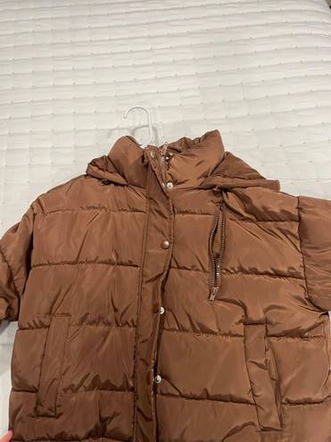 PacSun Cropped  Brown Puffer Jacket