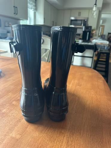 Hunter Black Glossy Rainboots