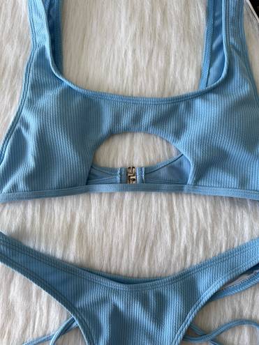 NWT Baby Blue Cutout Bikini Set Size M