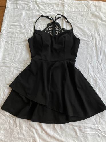 Trixxi Black Lace Zip Up Dress