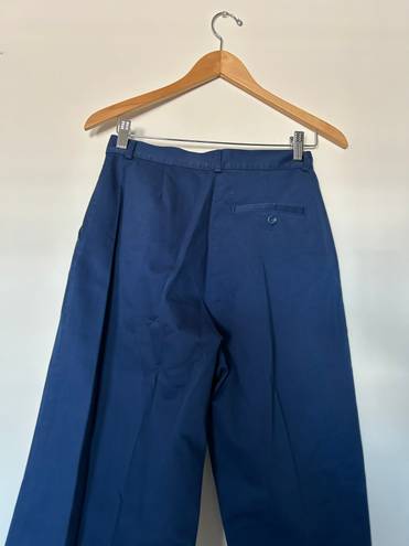 L.L.Bean Vintage High Waisted Navy Pleated Trousers 