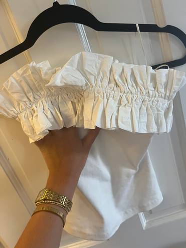 Anthropologie Strapless White Top