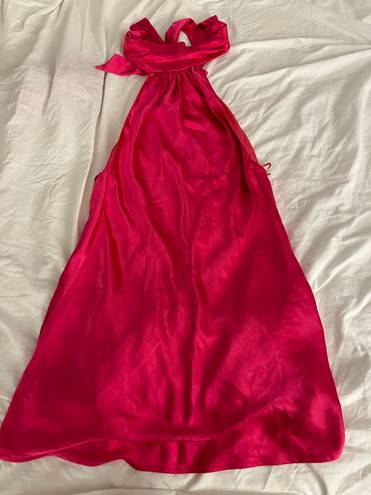 Silk Halter Dress Pink