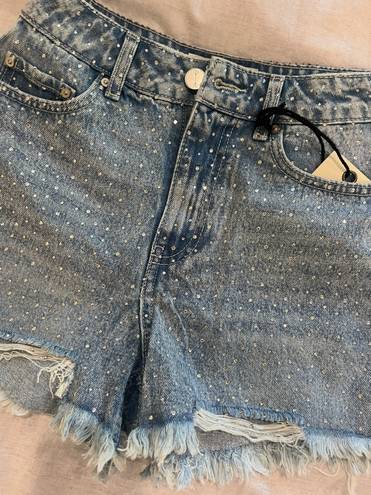 Ban Jara Rhinestone Denim Shorts