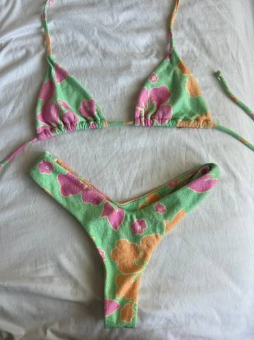 Aurelle Swim Bikini Lime Green Floral