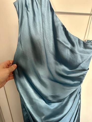 Elliatt Cocktail Dress Blue One Shoulder Ruched NWT