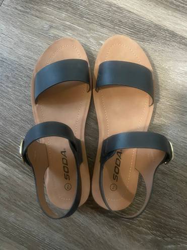 Soda Shoes Black Sandals