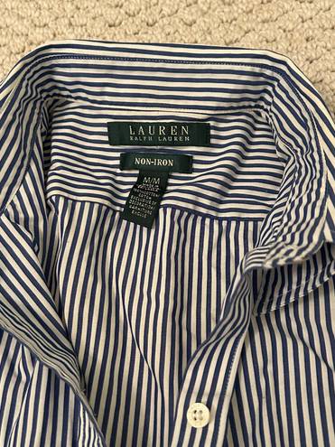 Ralph Lauren Vintage Lauren Button Down Blue Pinstripe