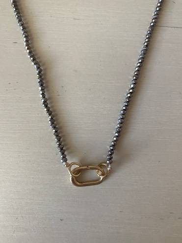 Madewell NWOT  gold toned metallic grey beaded dainty necklace