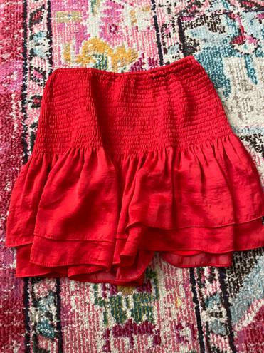 Glam Red smocked skirt