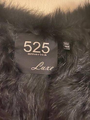 525 America  Black Fur Vest