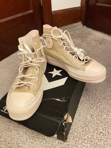 Converse NEW  Chuck Taylor All Star Lift Oat Milk High Top Platform Shoes