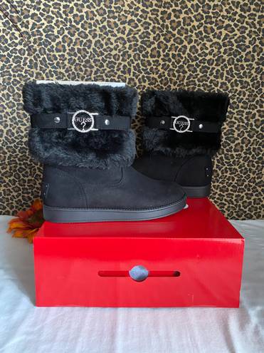 GUESS Alaina Faux-Shearling Cuff Boots | 6.5 |