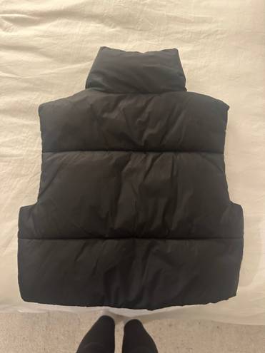 Cropped Puffer Vest Black Size M