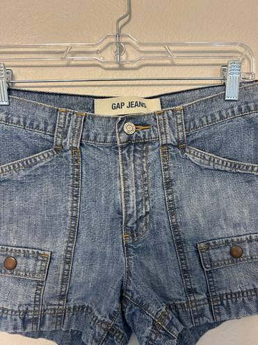 Gap Jeans Vintage Cotton Denim Cargo Jean Shorts Women’s Size 8 Y2K Light Wash