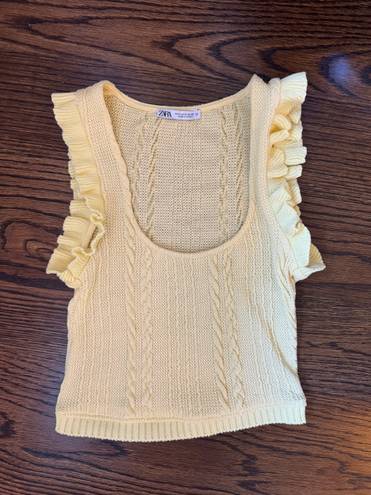 ZARA Yellow Knit Tank Top