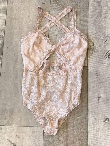 Aerie Pink Lace Bodysuit