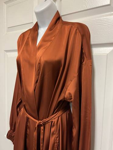 Stars Above Rust Copper Satin Short Robe