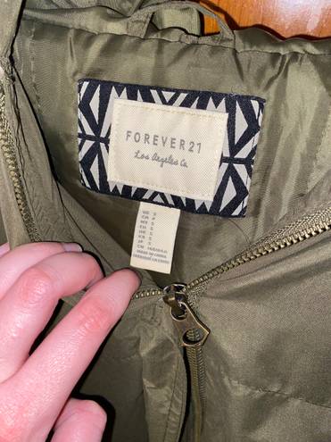 Forever 21 Green Parka Coat