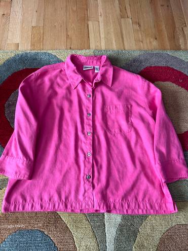 Chico's Chico’s Design Barbie Pink Faux Suede Button Down Shirt Lightweight Shacket 3