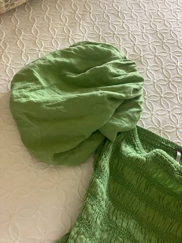 Revolve Green Puff Sleeve Top