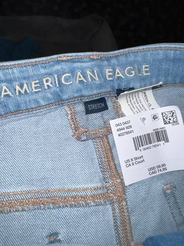 American Eagle Dreamy Drape Stretch Super High-Waisted Baggy Wide-Leg Jean in Easy Breezy Blue